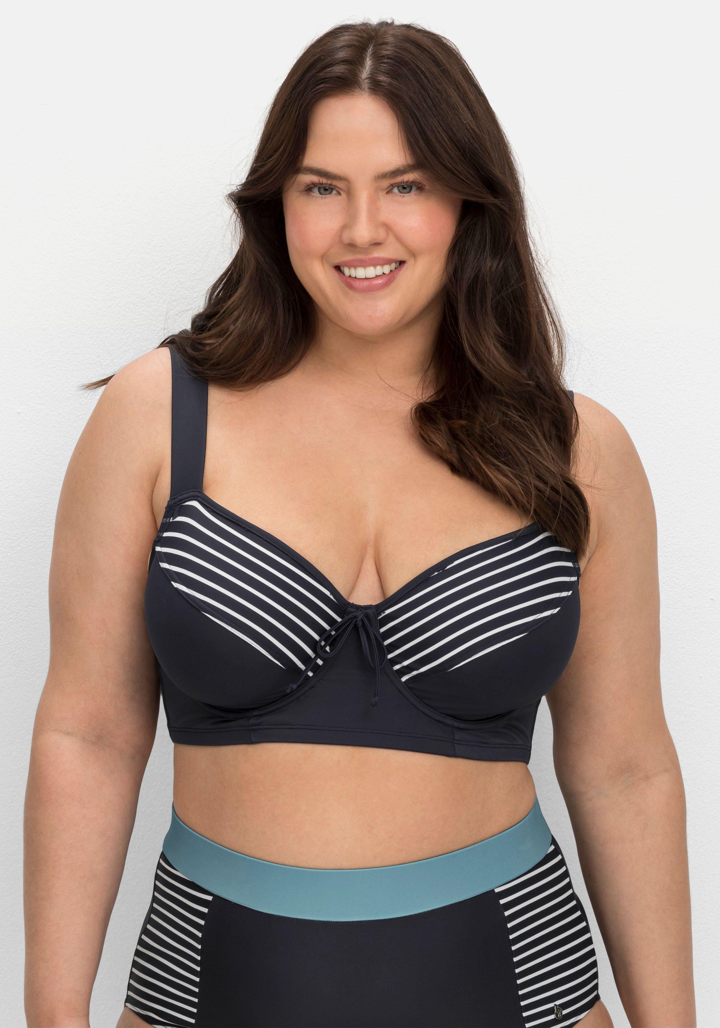 Bikini-Oberteil mit Bügeln, im Streifen-Design