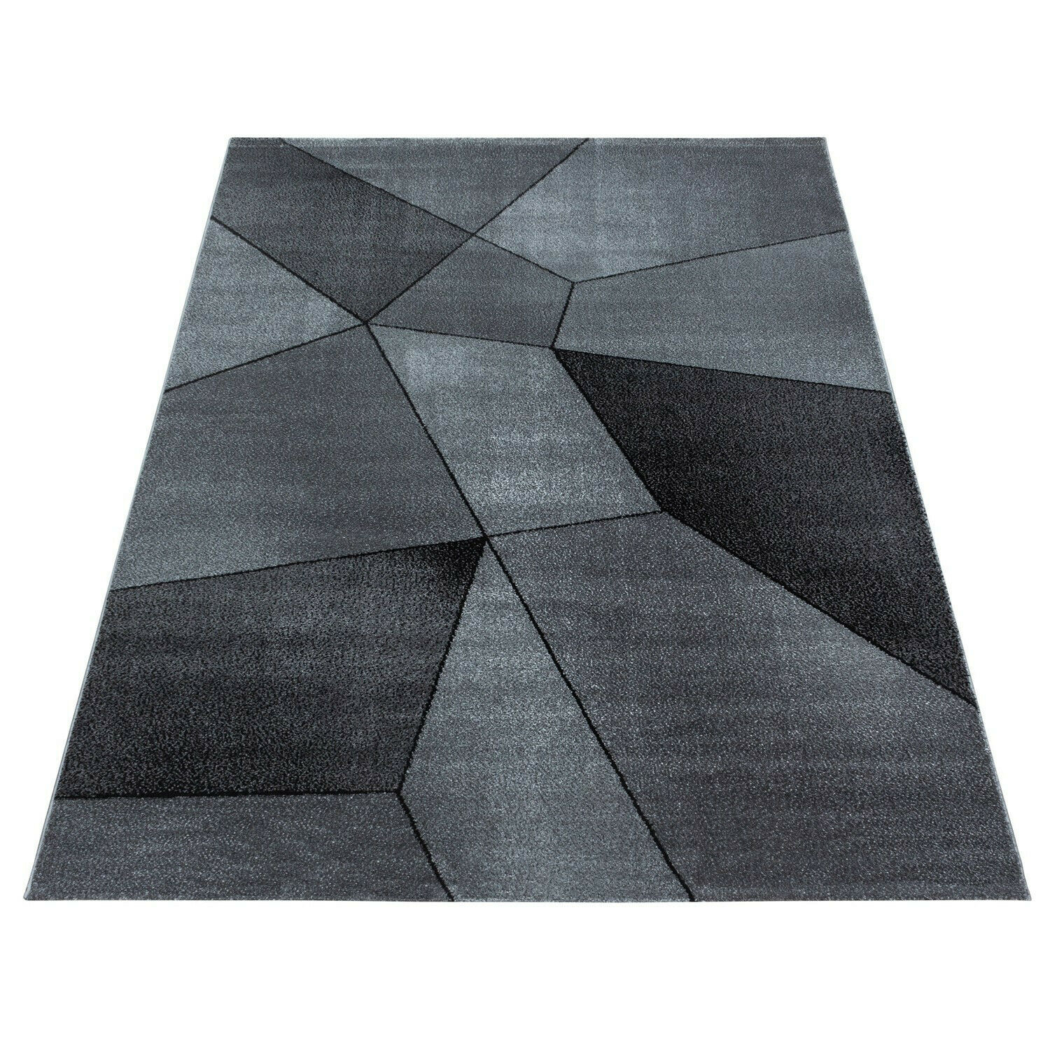 Exklusiver Designer-Kurzflor-Teppich: Modernes, abstraktes Muster, stilvoll
