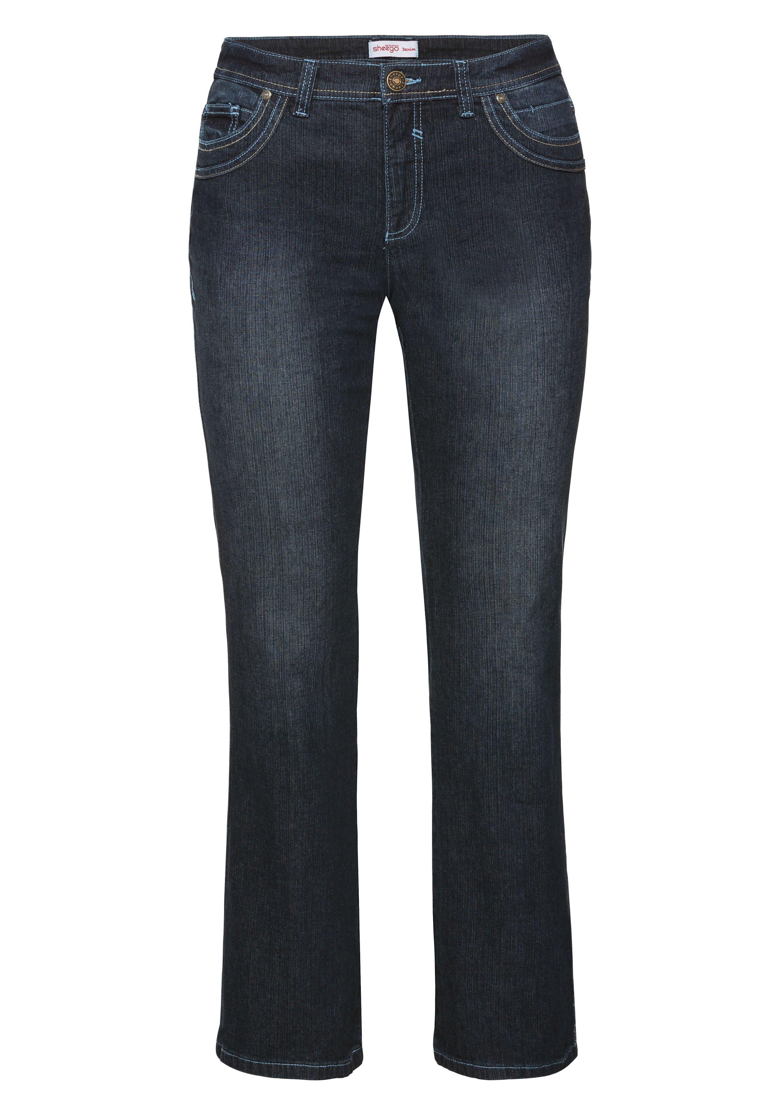 Bootcut-Jeans mit Used-Effekten