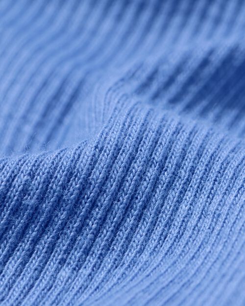 t-shirt côtelé femmes bleu