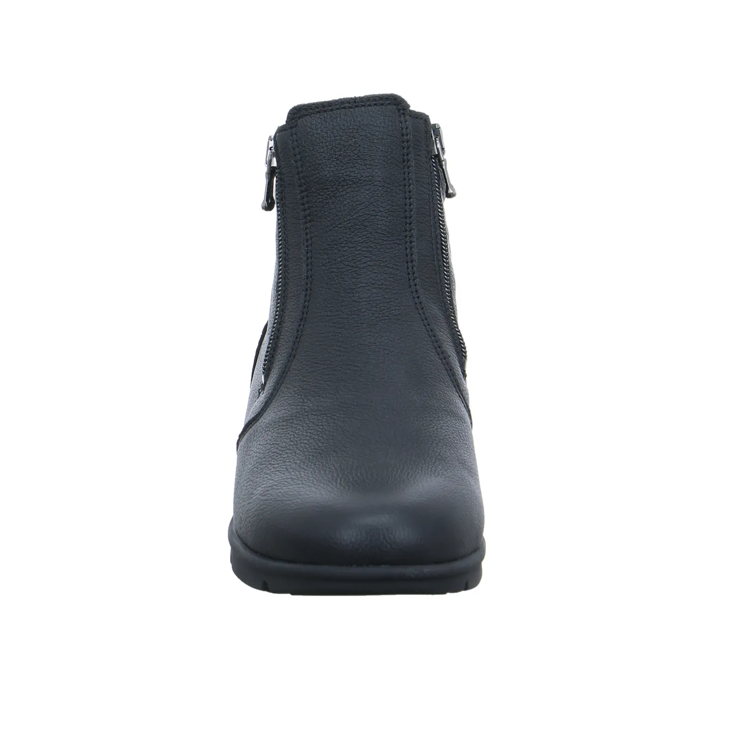 WALDLÄUFER Comfort-Stiefelette Schwarz Leder  mit Wechselfussbett