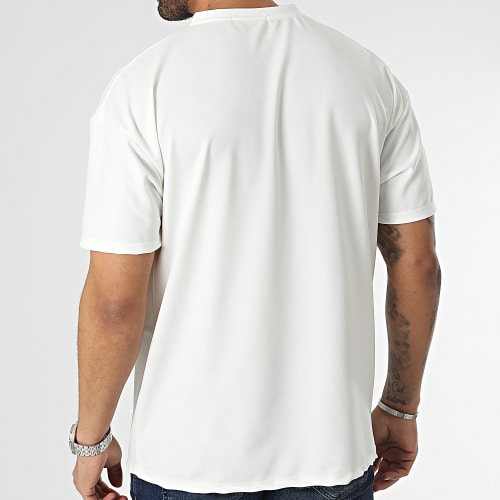 Tee Shirt A Poche Poitrine Beige Clair Vert Kaki