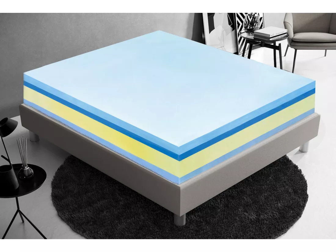Matelas mémoire de forme - Haut 25 cm – mémoire 5 cm - Housse amovible 160x200 cm