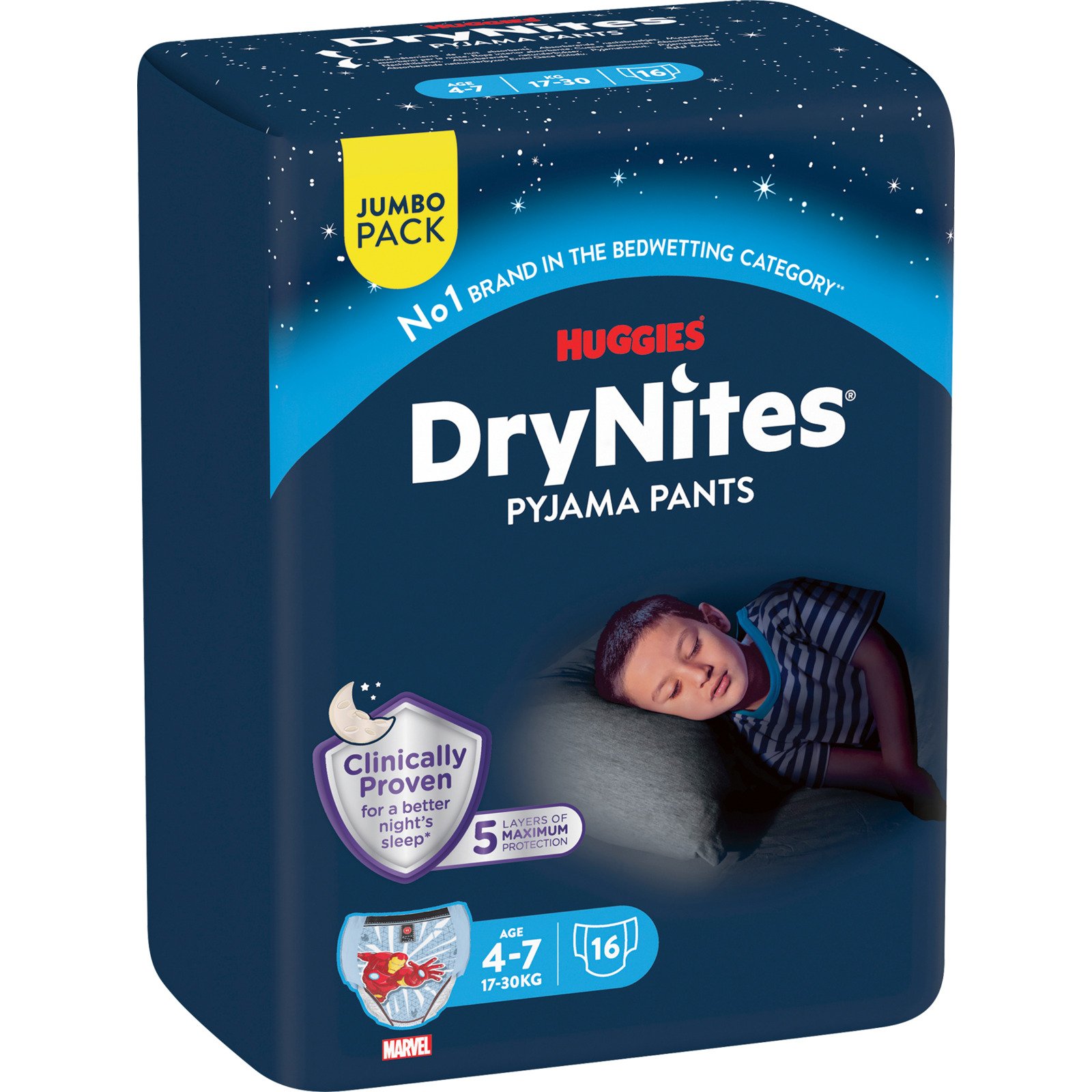 Huggies DryNites Pyjama-Nachthöschen Gr. 4-7, 16 Stück