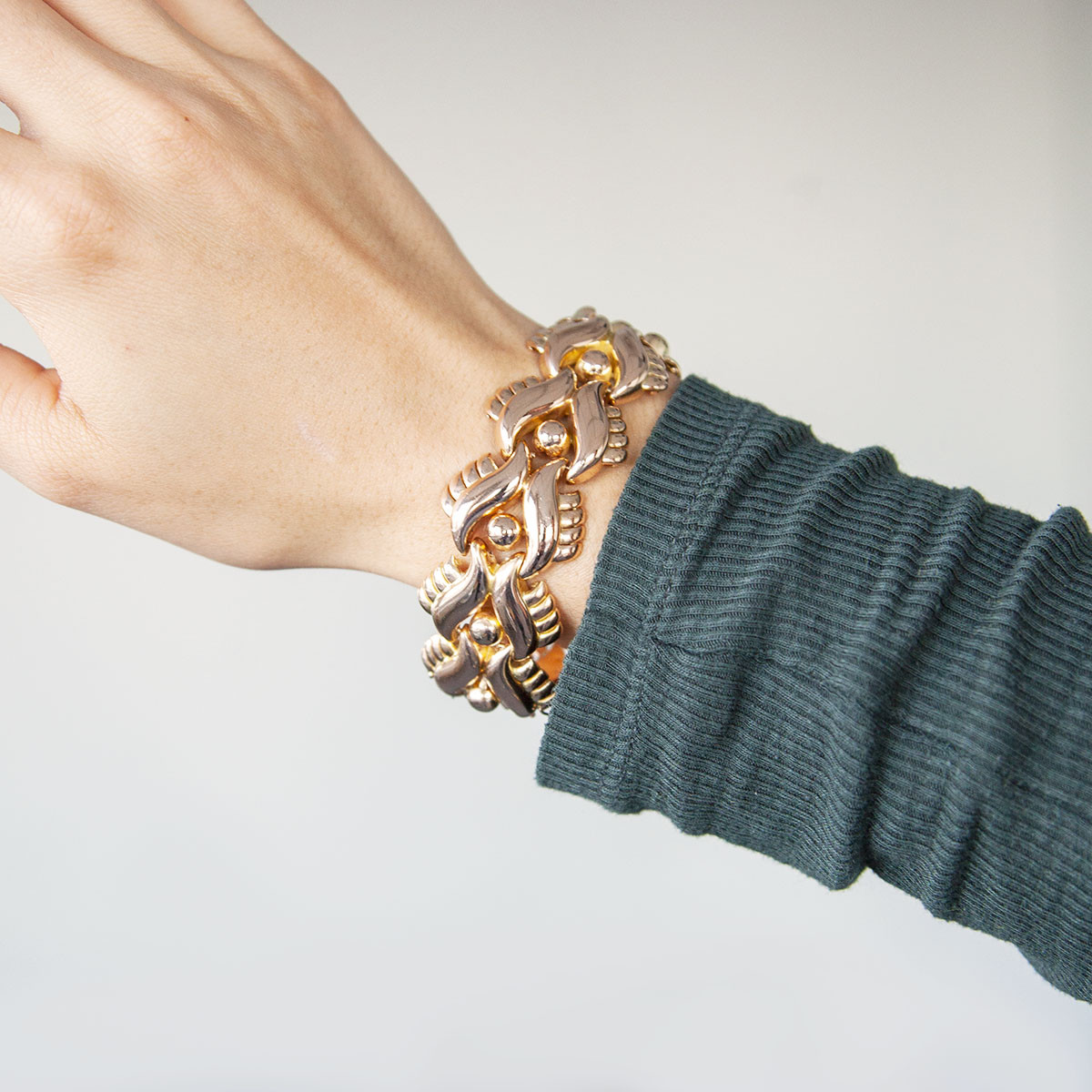 Bracelet d'occasion or jaune 750 maille fantaisie 17.5 cm