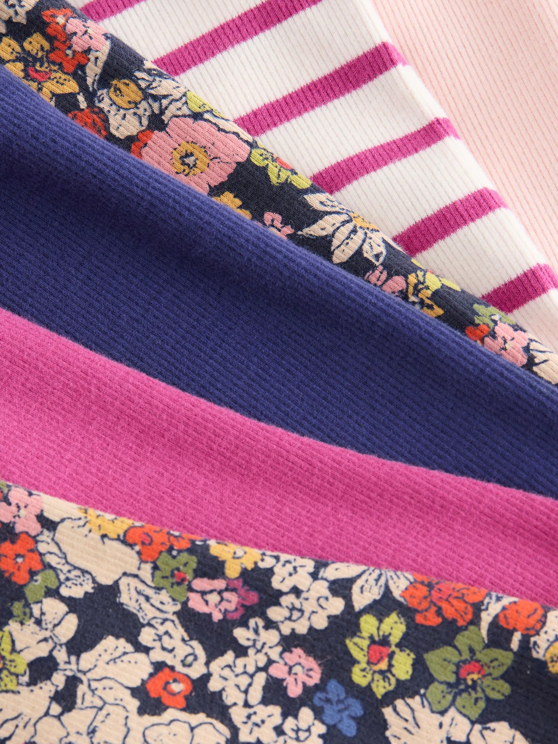 Donkerblauw/roze - Set van 3 tops en flared leggings (3mnd-7jr)