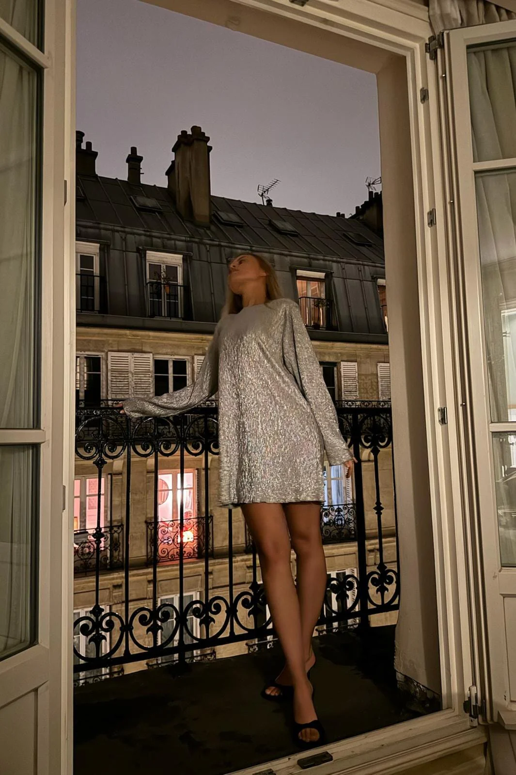 BYIC Kellyic Plissé Dress A23352 silverg silver glitter