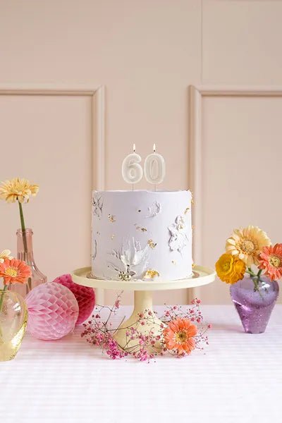 6 Jaar Kaars Beige 10cm