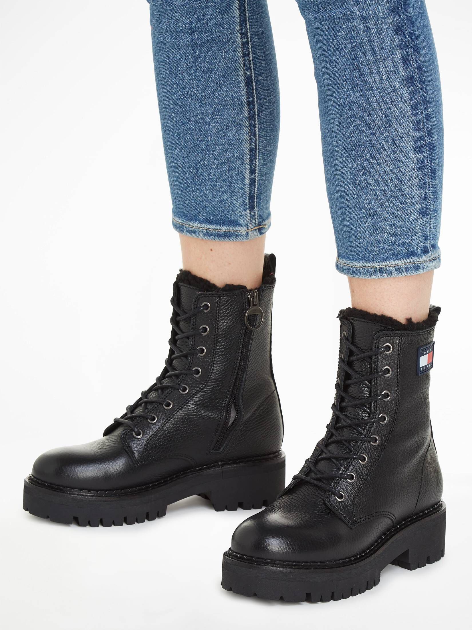 Tommy Hilfiger| Damen Schnürboots TJW URBAN BOOT TUMBLED LTR WL