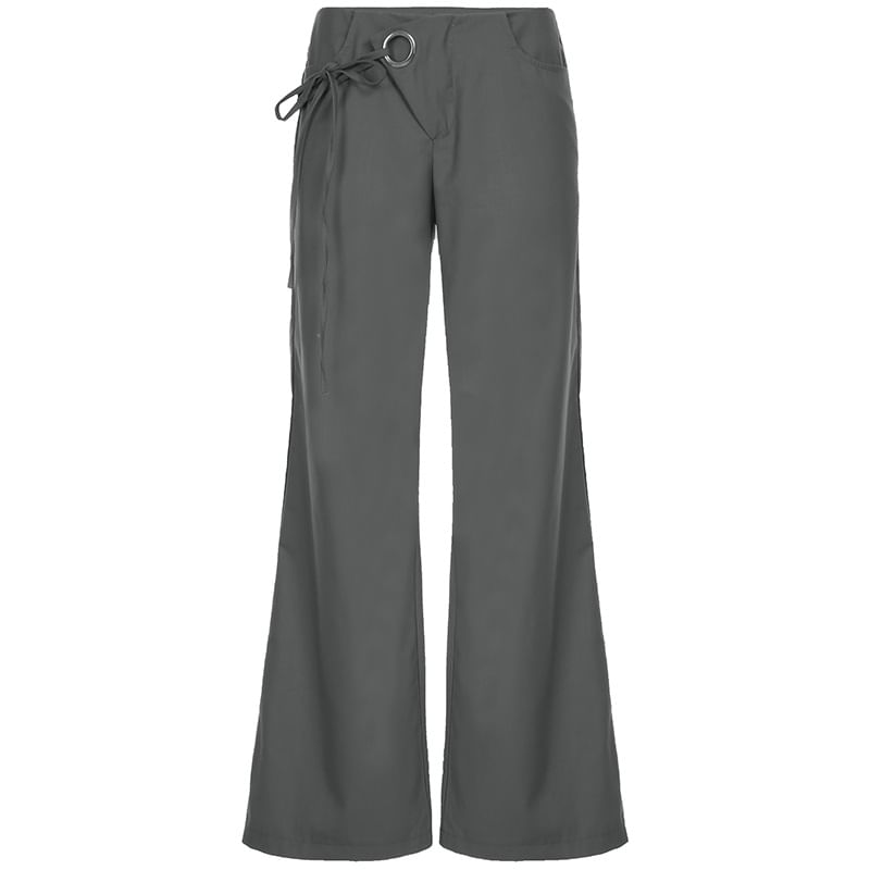 Honet - Lage taille, strikceintuur, losse, wijde broek