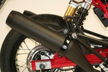 Protection échappement R&G Racing de silencieux rond noir Ø100mm