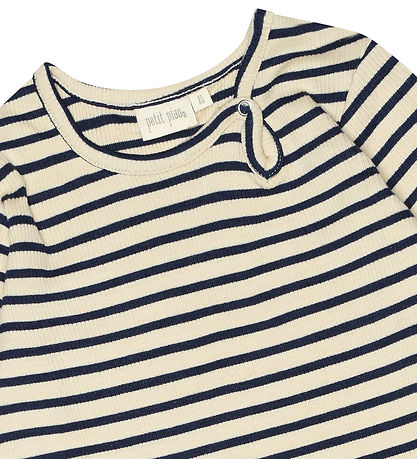 Petit Piao Kjole - Rib - Modal - Indigo Plum/Dark Offwhite