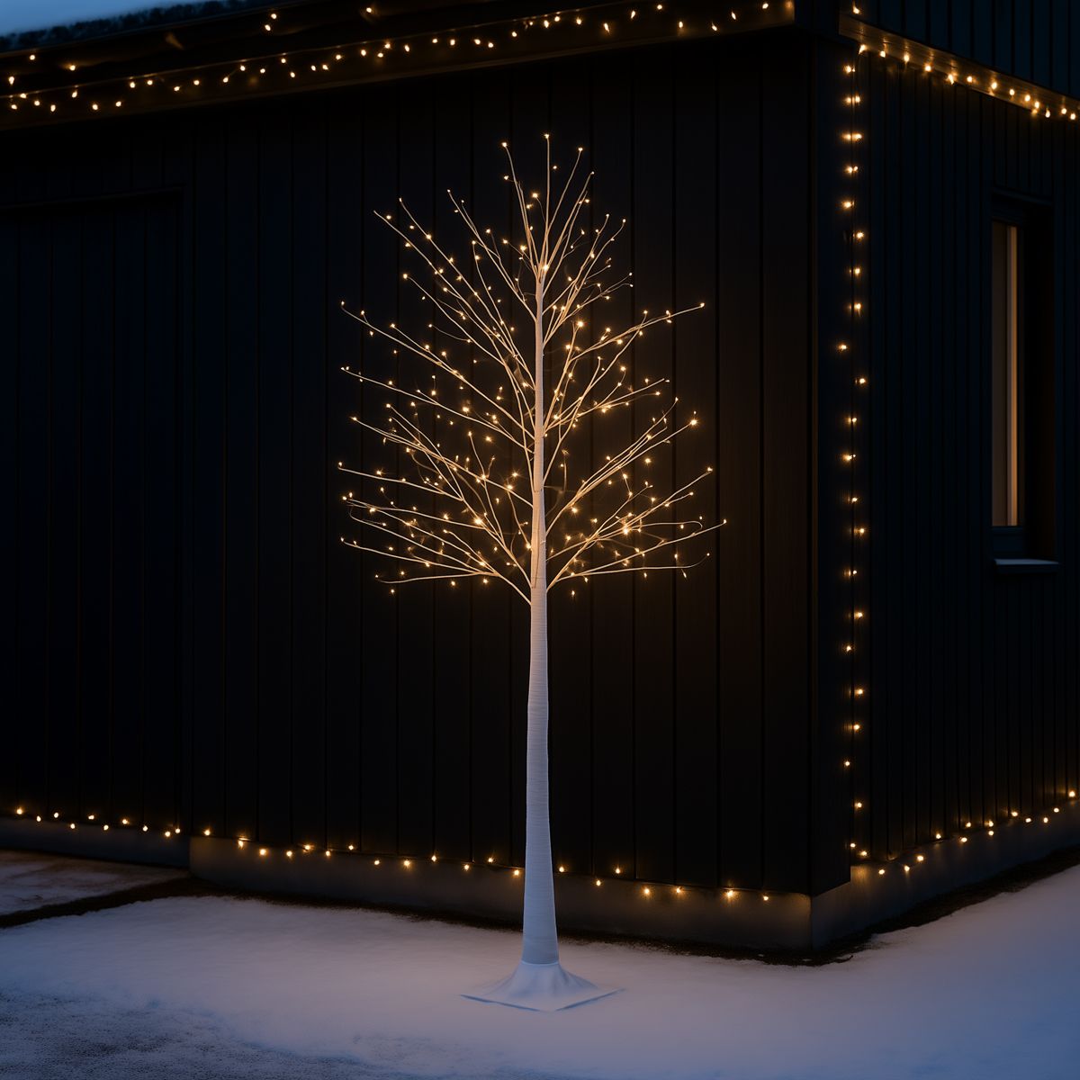 Kerst vloerlamp wit boom 180cm incl. LED met timer IP44 - Ki