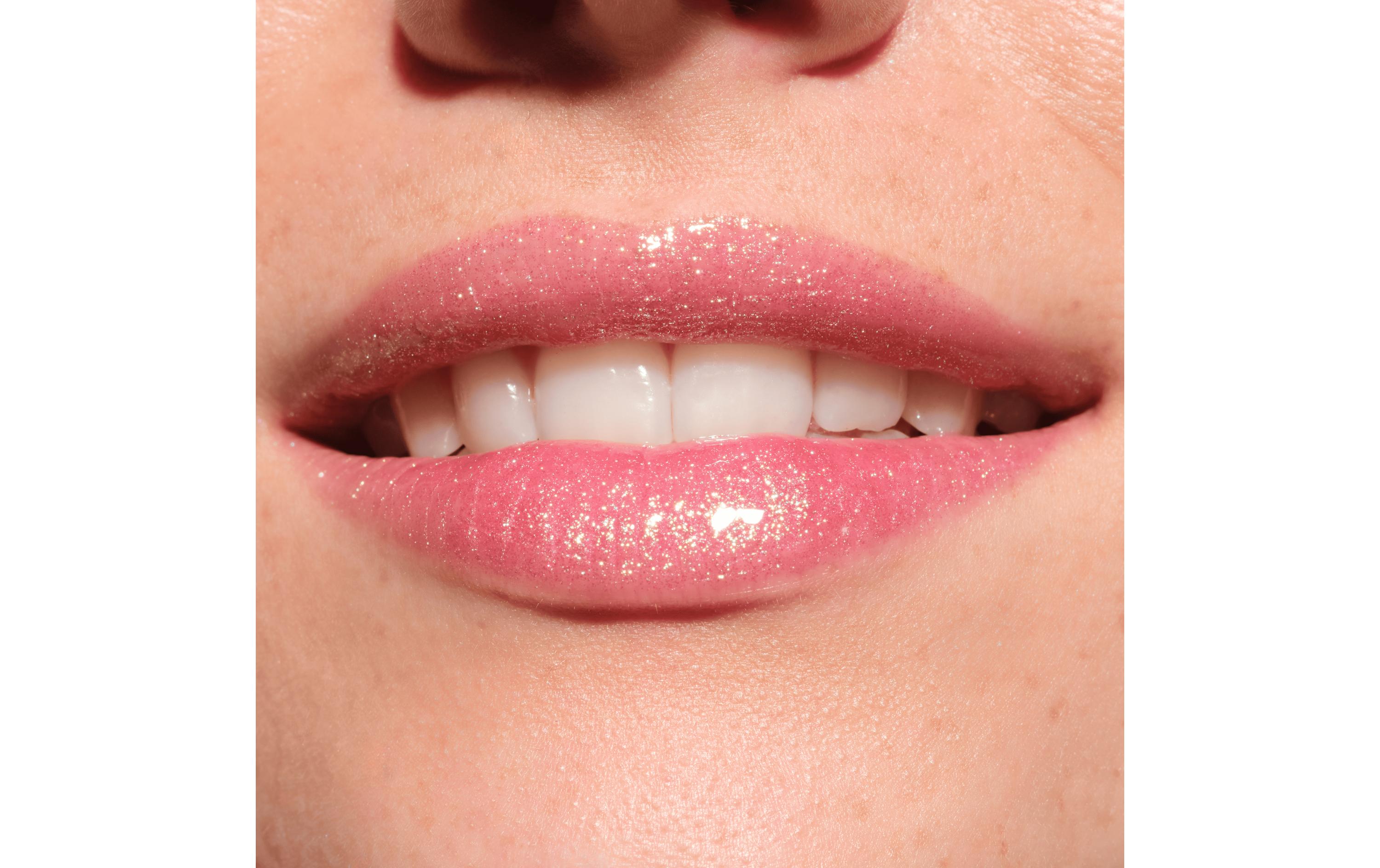 Lip Gloss Diamond Glaze 030 Less Bitter More GlitterGlänzender, glitzernder Lipgloss in transparentem Farbton