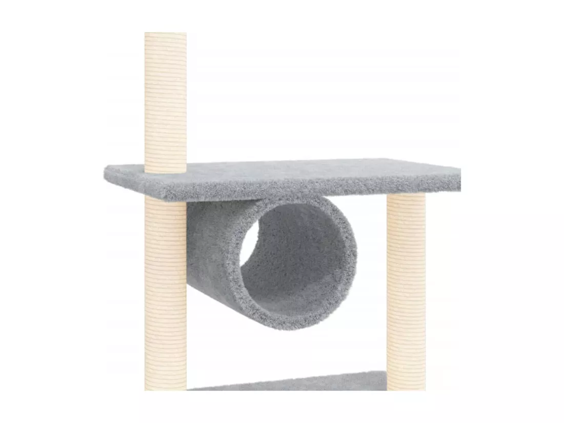 Arbre à chat avec griffoirs en sisal Gris clair 279 cm