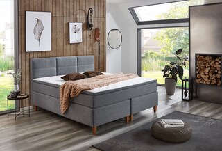 Boxspringbett Ardi 180x110x213 cm Grau