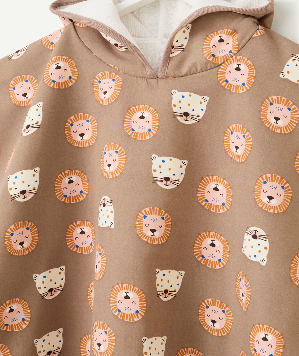 LASSIGSERVIETTE PONCHO BÉBÉ FILLE ANTI-UV MARRON IMPRIMÉ CHAT