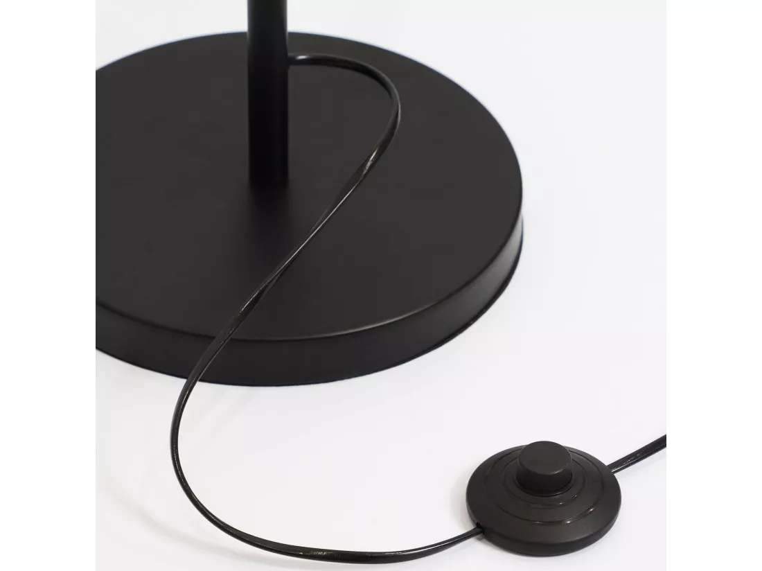 NETTLIFE Lampadaire Moderne Salon Lampadaire - Lampe sur pied en tissu avec douille E27 Max. 40W Noir Or Abat-jour Design Étoile 144cm Lampe sur pied