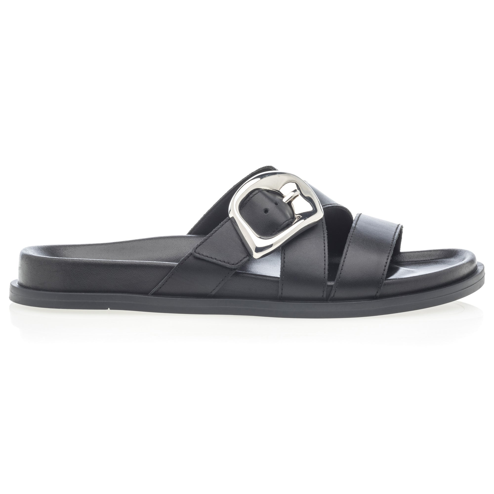 Mules Femme en cuir noir