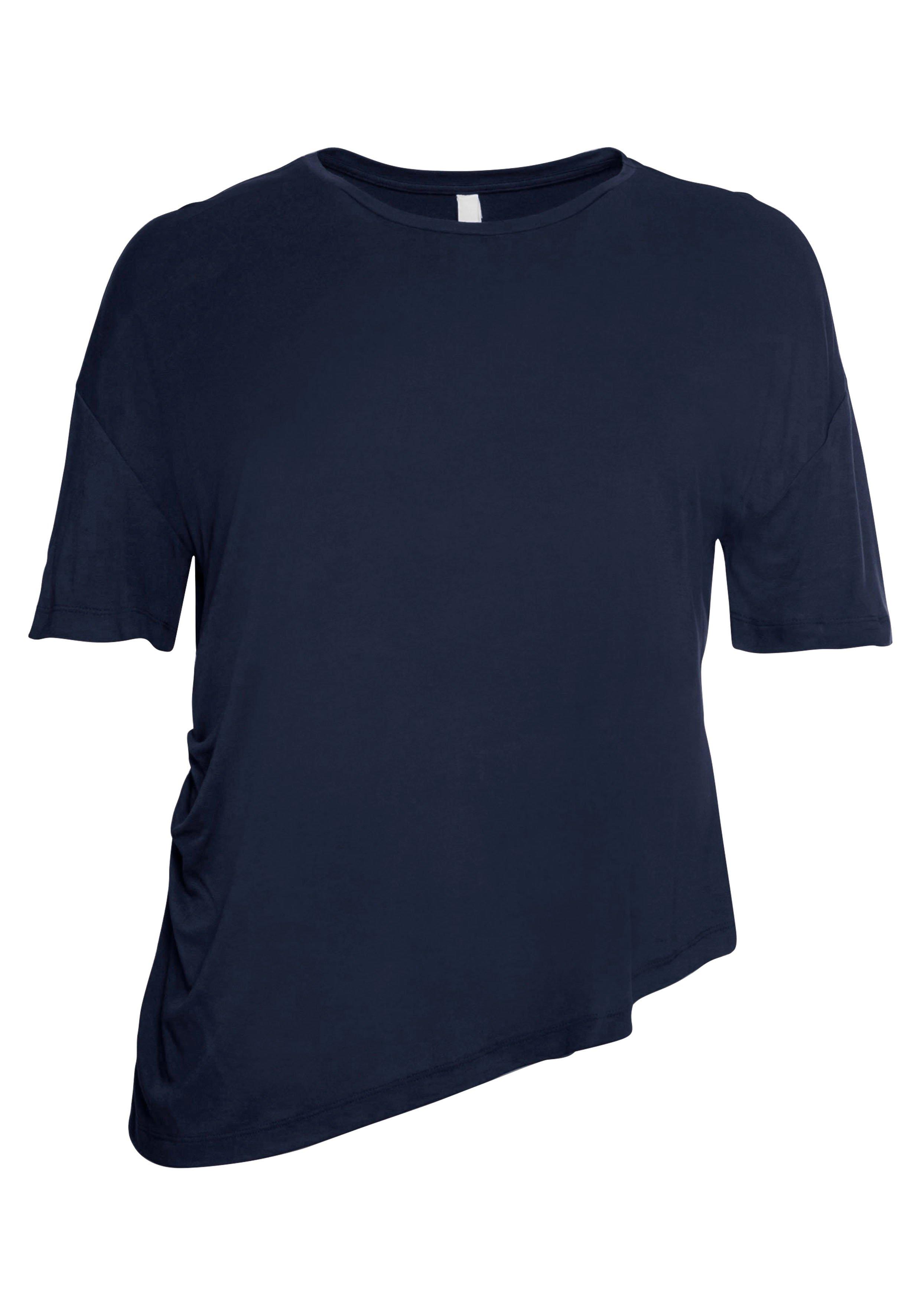 Shirt mit asymmetrischem Saum und Falten