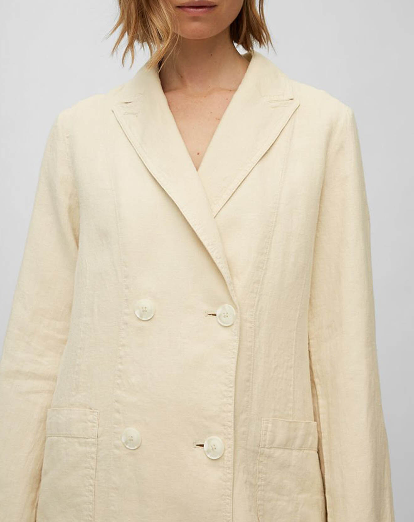 Marc O'Polo Manteau 100% Lin double boutonnage beige