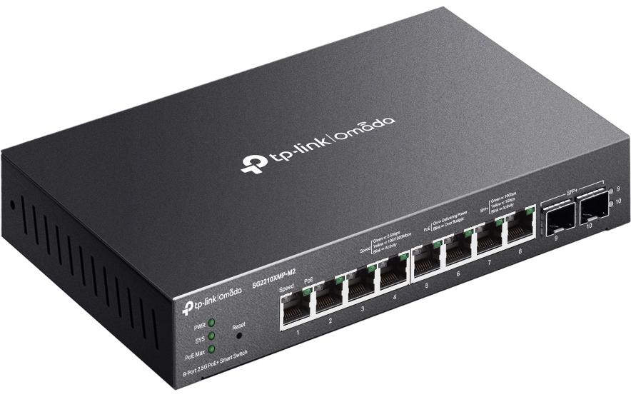 PoE+ Switch SG2210XMP-M2 10 Port<br>Omada 8-Port 2.5 GBASE-T und 2-Port 10GE SFP+ Smart Switch mit 8-Port PoE+