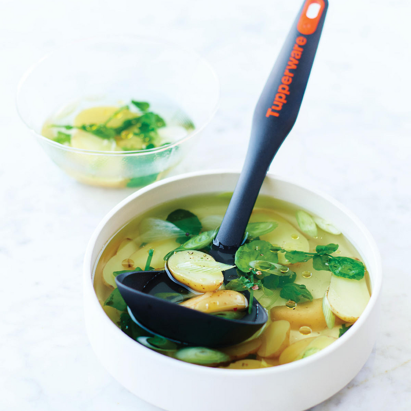 TOP Schöpflöffel Praktischer Schöpflöffel, die auch wenig Suppe noch gut schöpft