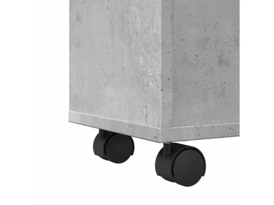 Meuble étroit de salle de bain à roulettes gris béton