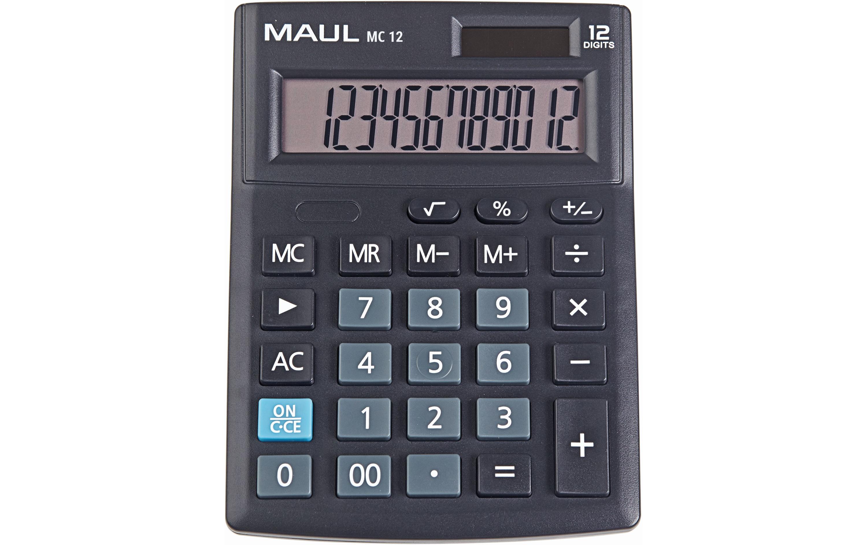 Taschenrechner MC12 SchwarzTischrechner mit kaufmännischen Funktionen