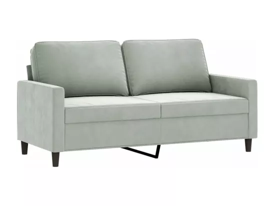 Canapé à 2 places Gris clair 140 cm Velours
