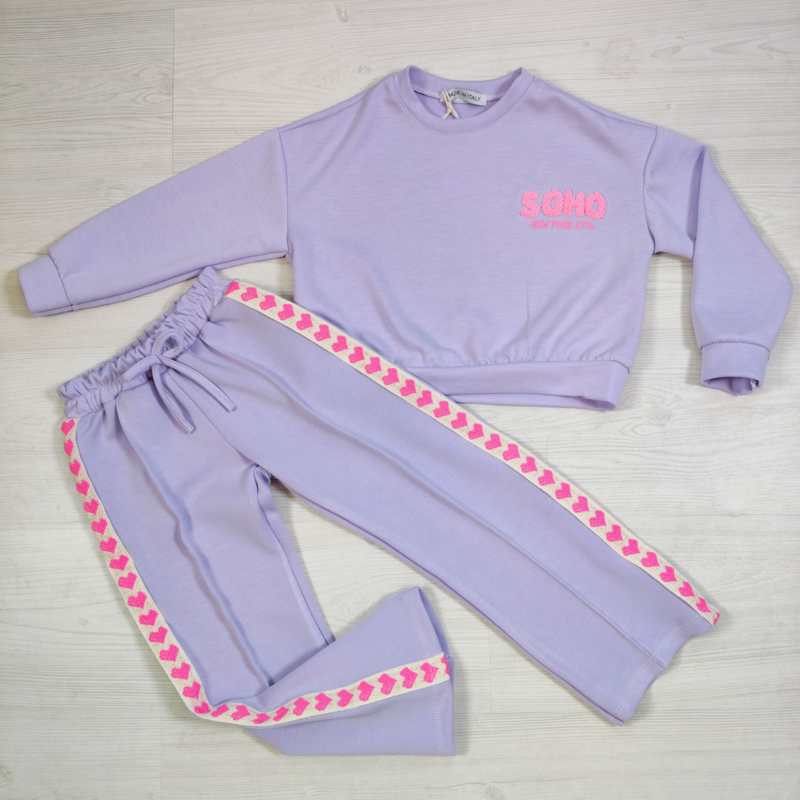 Pink Heart Soho NYC Comfy Set - lila