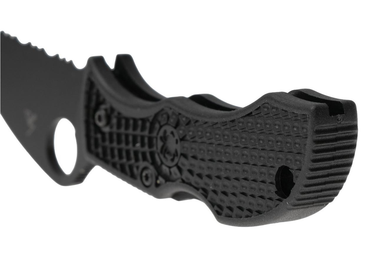 Spyderco Manbug Wharncliffe Black MBKWSBK Black FRN serrated zakmes