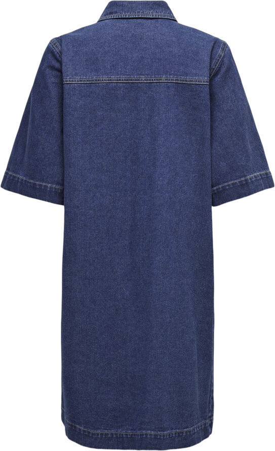 ONLY ONLBELLE S/S BUTTON DRESS DNM GUA N Dark blue denim