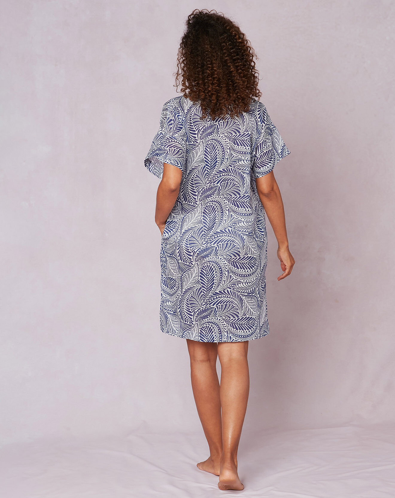 Le Chat Kaftan 100% Voile de Coton Palmsprings bleu