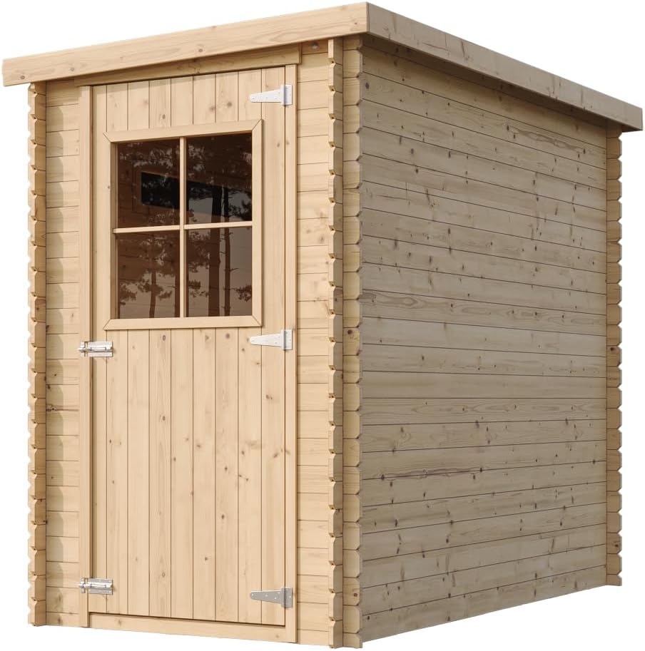 Gartenhaus Holz - Geräteschuppen Holz - Gerätehaus B144xL239xH198 cm/ 2.63 m2 Lagerschuppen für Garten - Fahrrad Schuppen - Gartenhäuser & aufbewahrung Wasserfestes Dach TIMBELA M306