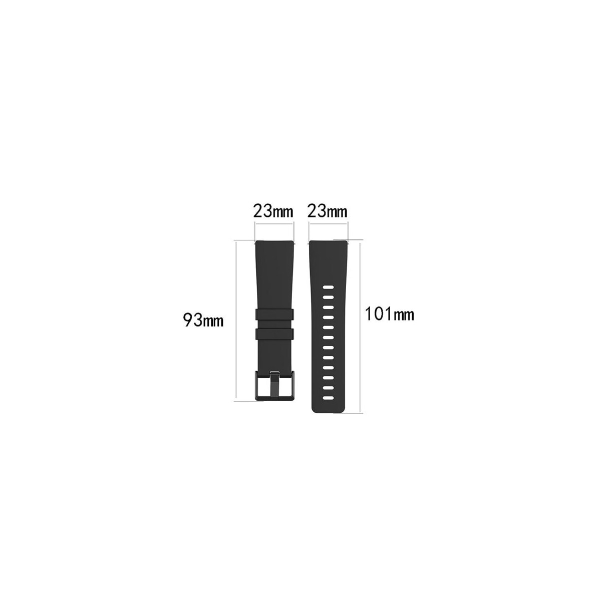 Silikonband til Fitbit Versa / Versa 2/ Versa Lite - Svart S