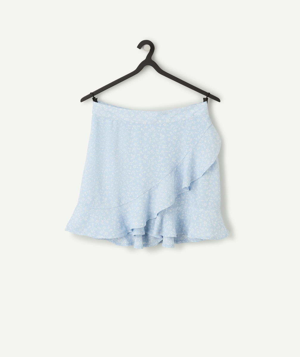 jupe short fille en viscose responsable imprimé à fleurs