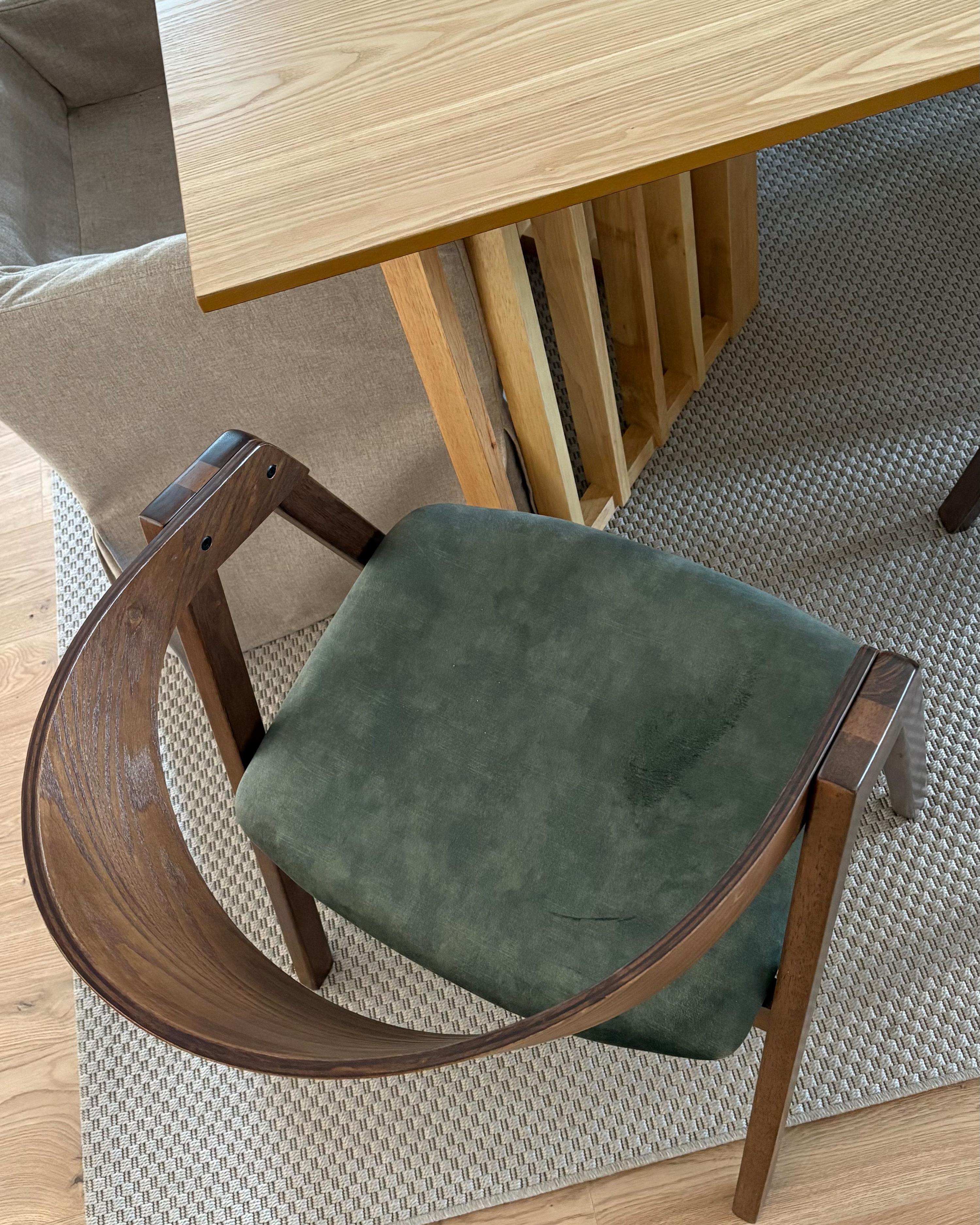 Set van 2 eetkamerstoelen YUBA Hout Donkergroen