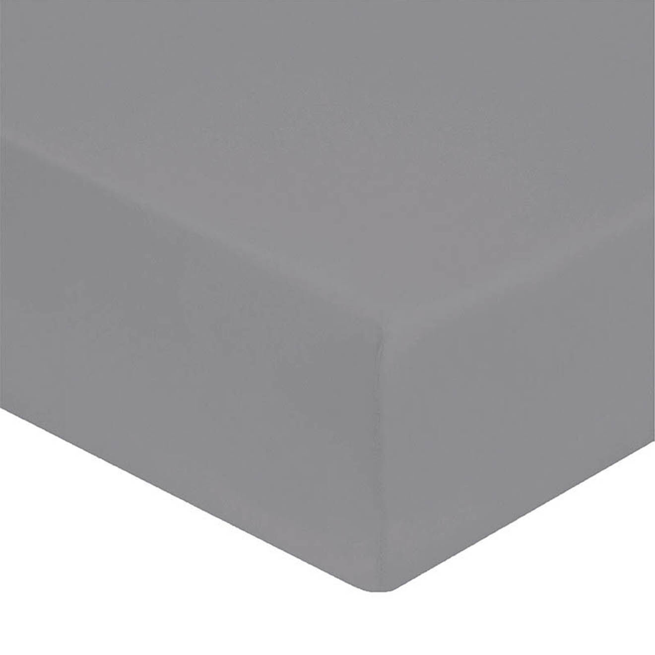 United by PDC Drap housse 100% Satin de Coton bonnet 40 cm gris perle
