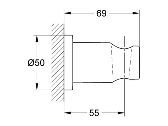 GROHE Support mural pour douchette Rainshower Hard Graphite Brossé