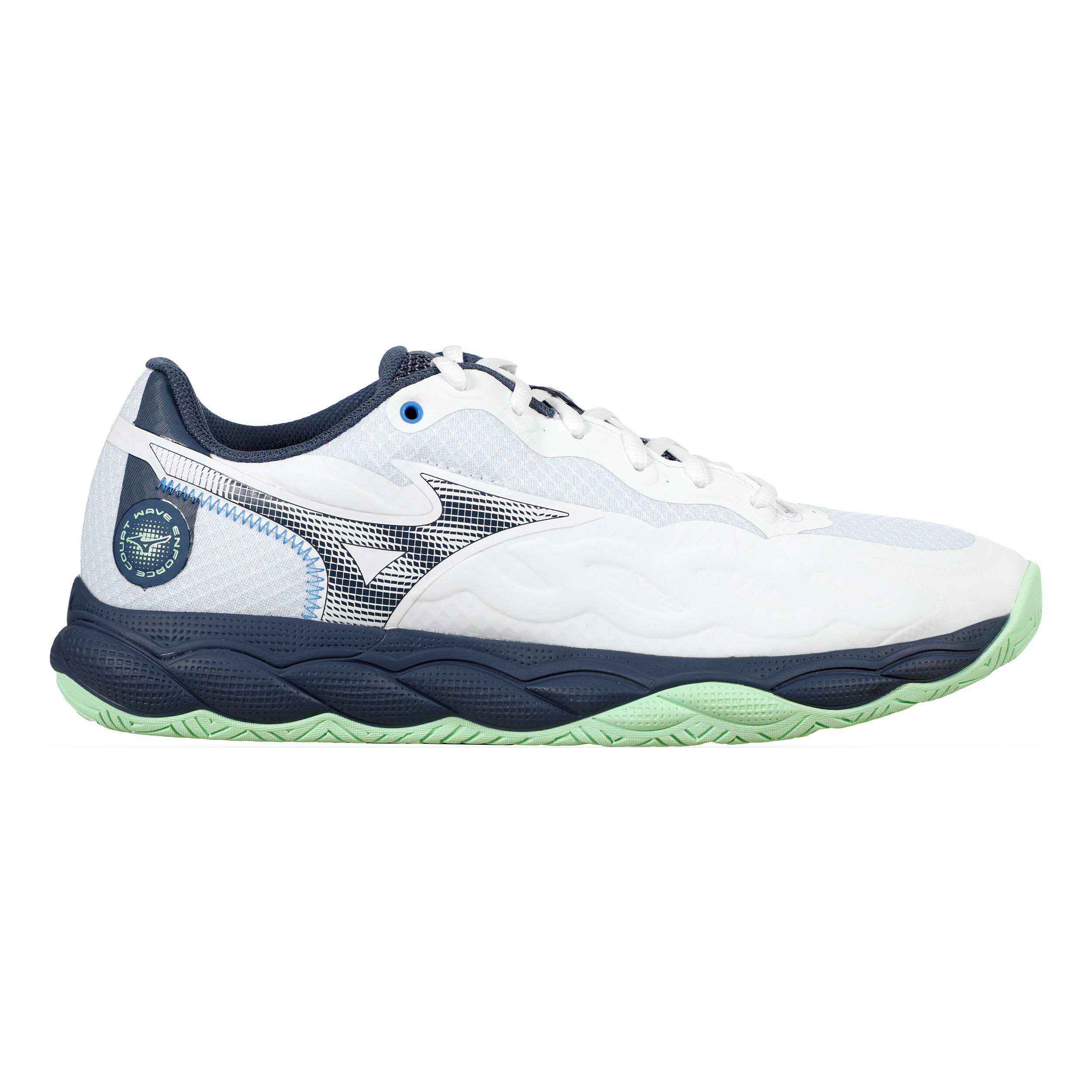 Mizuno Wave Enforce Court Chaussures Toutes Surfaces - Blanc , Bleu