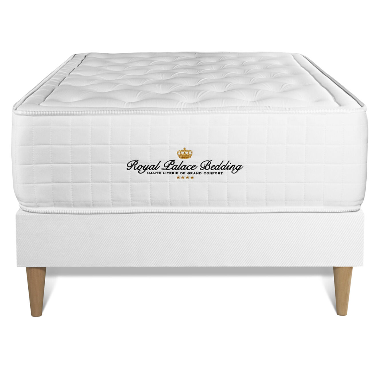 Royal Palace Bedding Ensemble matelas à mémoire de forme & sommier Buckingham blanc - 90x190 cm