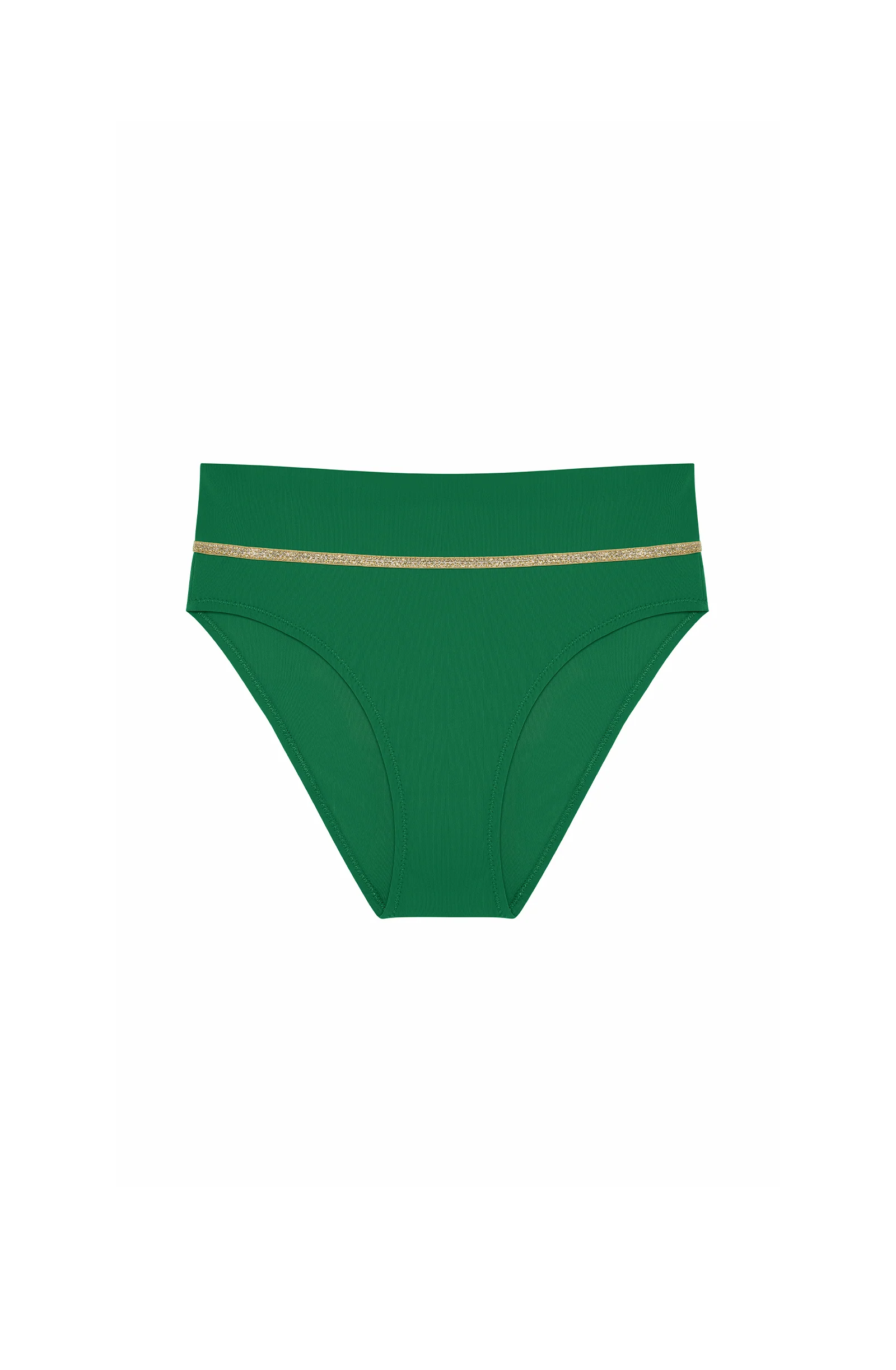 torio Bas de maillot culotte taille haute jade et doré Jade