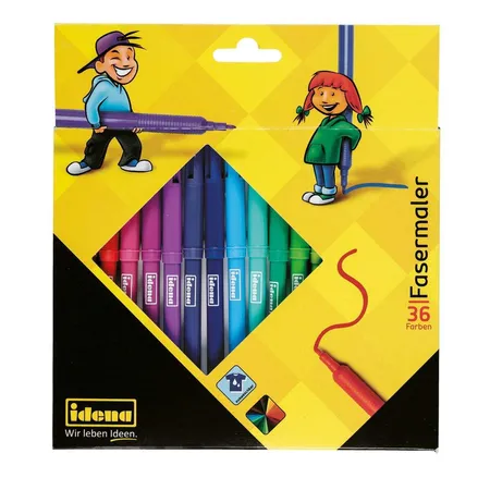 Idena Fasermaler 36 Stück, 2 mm Spitze, 36 Farben