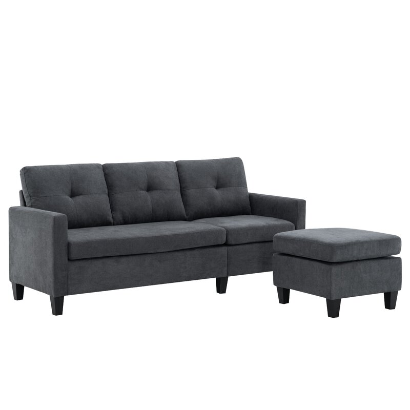 Almendarez 77&prime;&prime; Wide Reversible Modular Sofa & Chaise With Ottoman