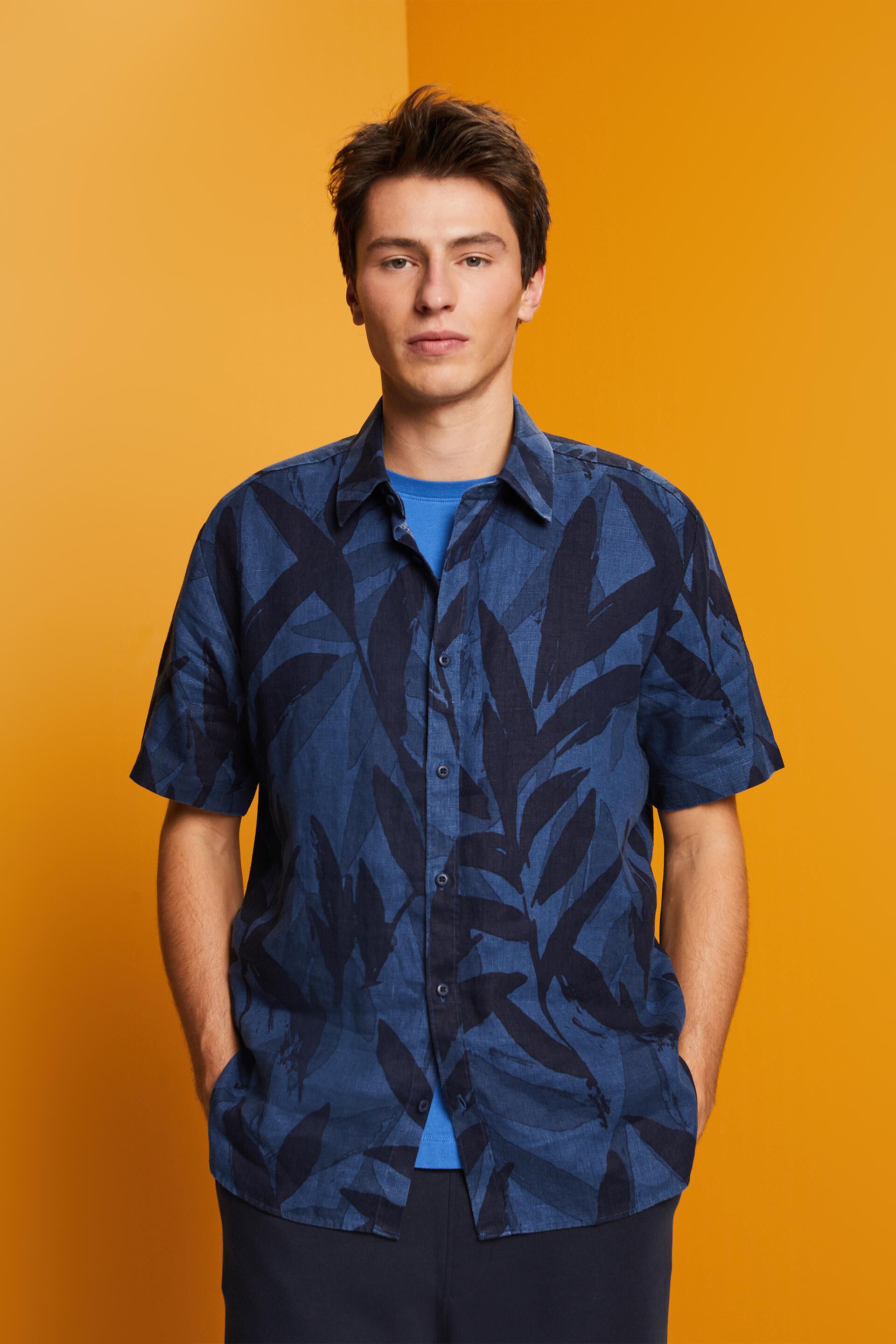 Chemise à manches courtes animée d’un motif, 100 % coton