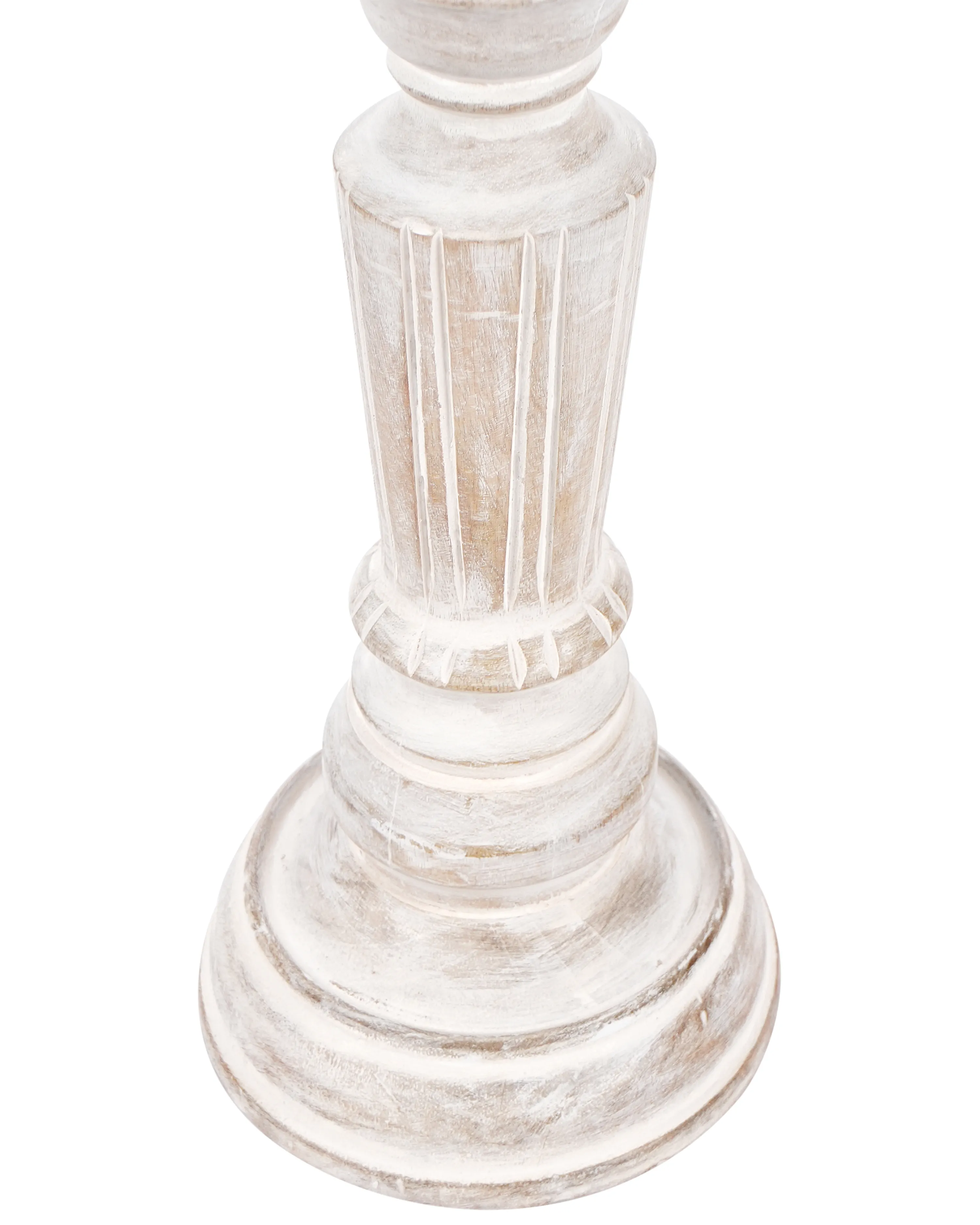 Set van 2 kaarshouders DARWA Mangohout 30/40 cm Lichtbruin