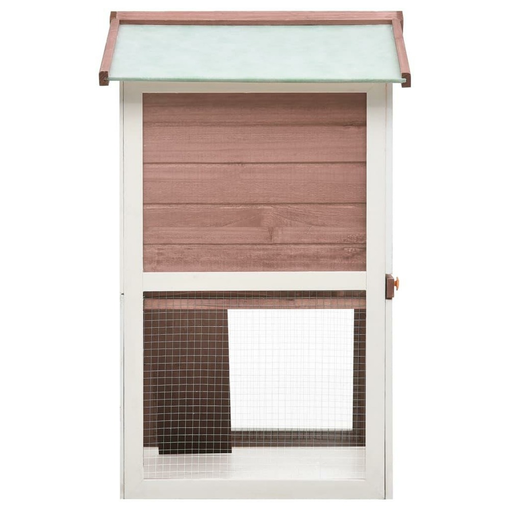 Clapier cage d'extérieur 3 portes 94 x 60 x 98 cm bois marron