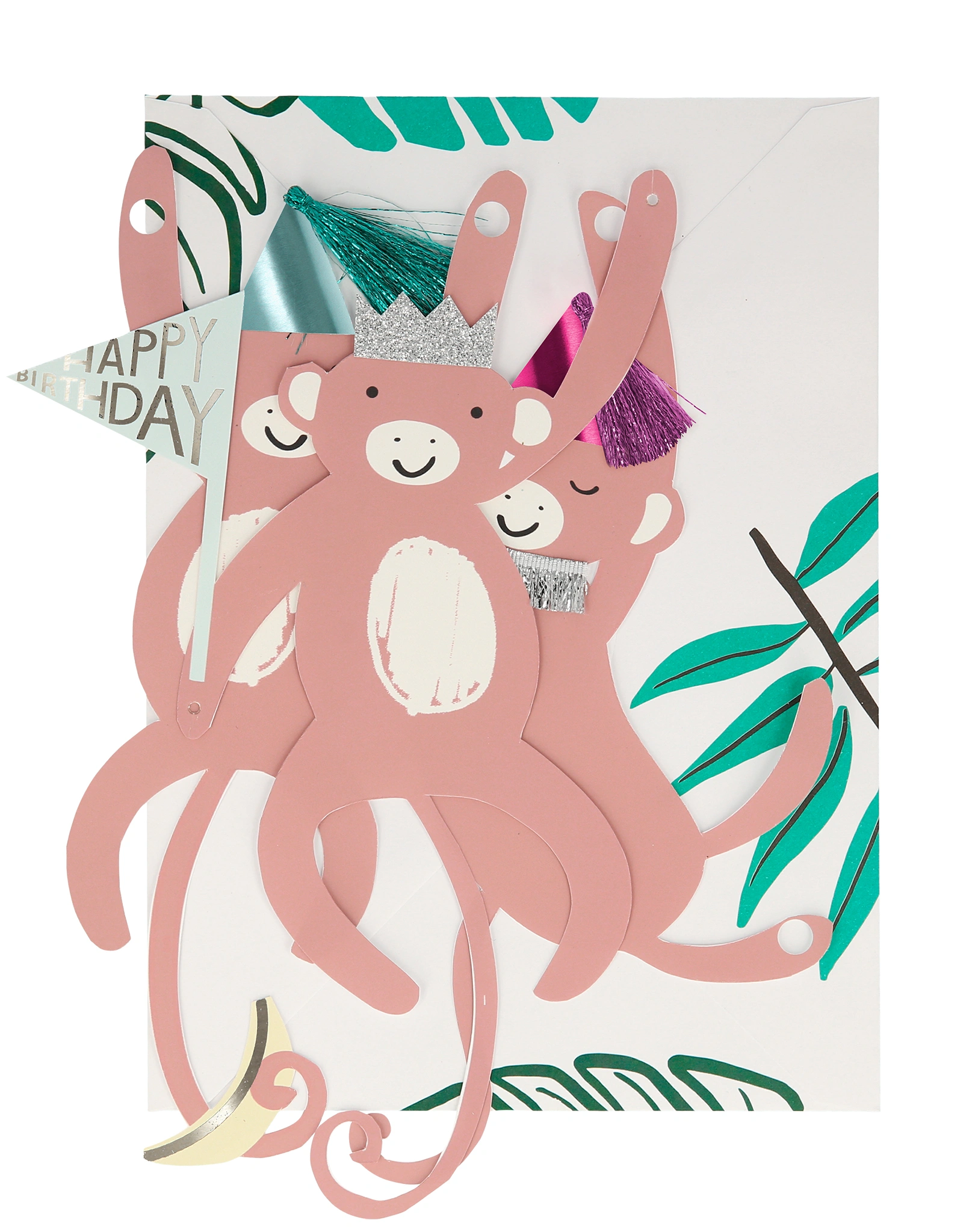 Geburtstagskarte MONKEY GARLAND