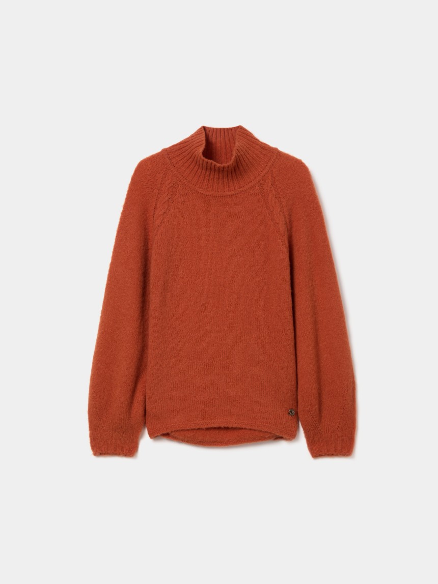Camisola assimétrica de gola alta